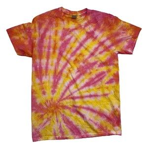 Tie Dyed Yellow, Pink, Orange T Shirt